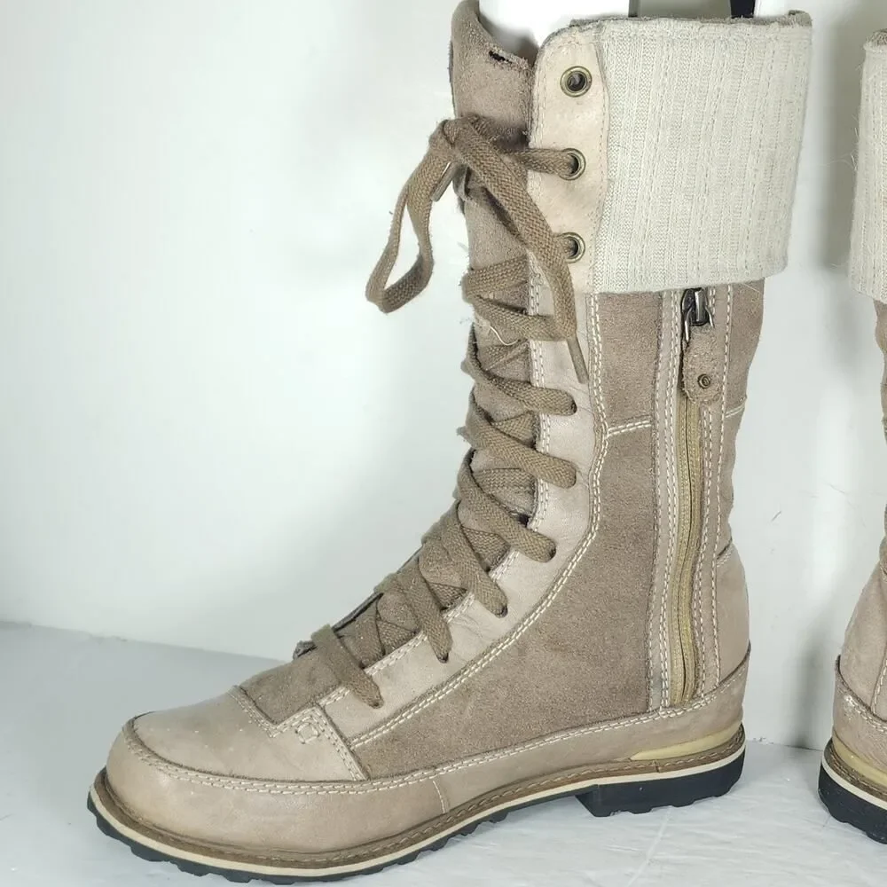 The North Face Women's Snowtropolis US6,5 Brown Suede Insulated Lace Up Boots